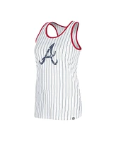 New Era Women's White Atlanta Braves Gameday Pinstripe Tank Top