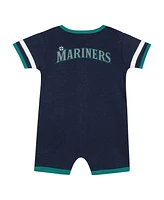 Outerstuff Baby Boys and Girls 2-Piece Navy Seattle Mariners Double Hit Coverall Set