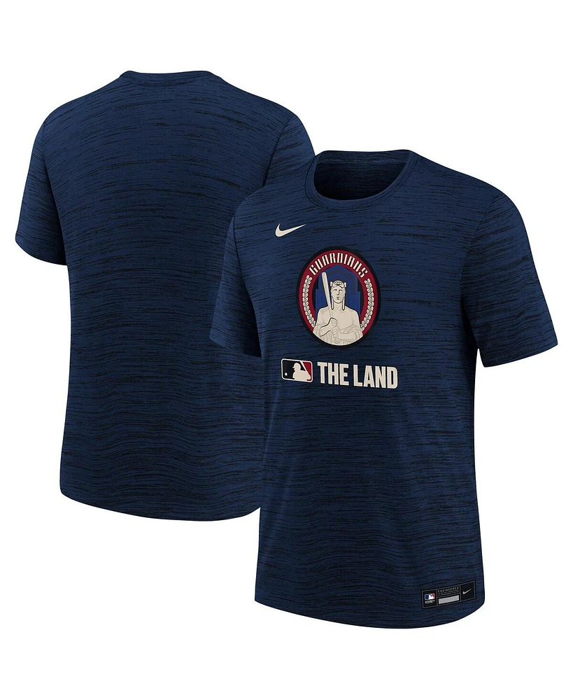 Nike Big Boys and Girls Navy Cleveland Guardians Authentic Collection City Connect Velocity Performance T-Shirt