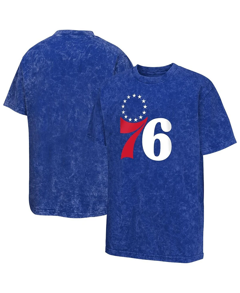 Outerstuff Big Boys and Girls Royal Philadelphia 76ers Rugged Defense T-Shirt