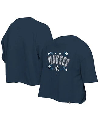 New Era Big Girls Navy York Yankees Flip Sequin Team T-Shirt