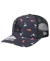 New Era Men's Black Los Angeles Dodgers Adventure Drinks Pattern 9SEVENTY Stretch-Snap Hat