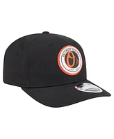 New Era Men's Black Baltimore Orioles Circle Patch 9SEVENTY Stretch-Snap Hat