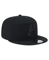 New Era Men's Black San Antonio Spurs Adventure Canvas Split Panel 9FIFTY Snapback Hat