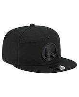 New Era Men's Black Golden State Warriors Adventure Canvas Split Panel 9FIFTY Snapback Hat