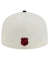 New Era Men's White Chicago Blackhawks Chrome Two-Toned 59FIFTY Fitted Hat