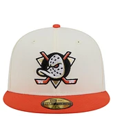 New Era Men's White Anaheim Ducks Chrome Two-Toned 59FIFTY Fitted Hat