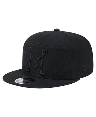 New Era Men's Black Inter Miami Cf Canvas 9FIFTY Snapback Hat