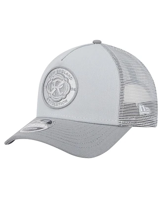 New Era Men's Gray New England Revolution Color Pack 9FORTY A-Frame Adjustable Trucker Hat