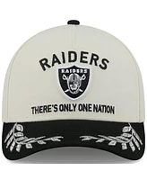 New Era Men's Cream/Black Las Vegas Raiders 2025 Nfl Draft 9FORTY A-Frame M-Crown Adjustable Hat