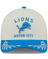 New Era Men's Cream/Blue Detroit Lions 2025 Nfl Draft 9FORTY A-Frame M-Crown Adjustable Hat