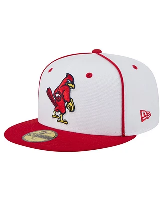 New Era Men's White/Red Memphis Redbirds Authentic Collection 59FIFTY Fitted Hat