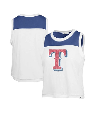 '47 Brand Women's White Texas Rangers Premier Zoey Waist Length Tank Top