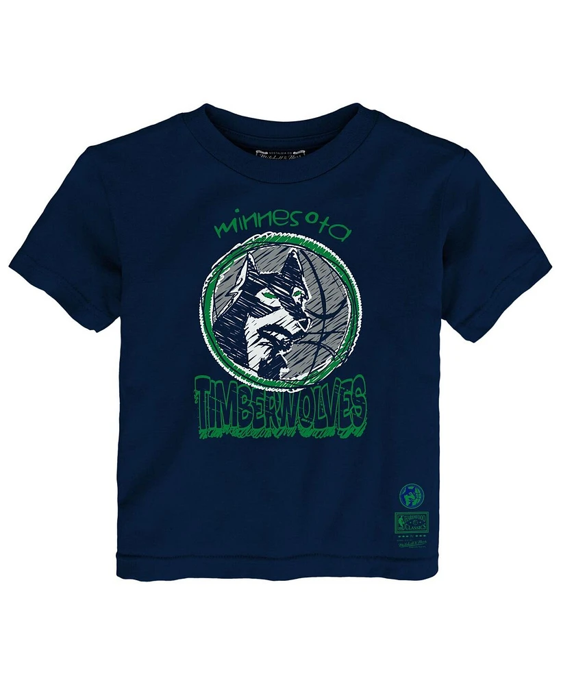Mitchell & Ness Toddler Navy Minnesota Timberwolves Favorite Team T-Shirt
