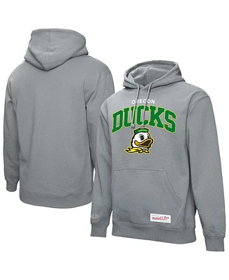 Mitchell & Ness Men's Heather Gray Oregon Ducks Classic Arch Pullover Hoodie