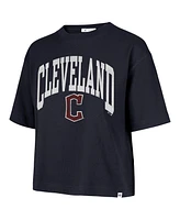 '47 Brand Women's Navy Cleveland Guardians City Connect Shale Drop Shoulder Cropped T-Shirt