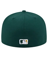 New Era Men's Green Athletics Yarn Stitch 59FIFTY Fitted Hat