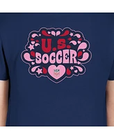 New Era Big Girls Navy Uswnt Bubble Heart T-Shirt