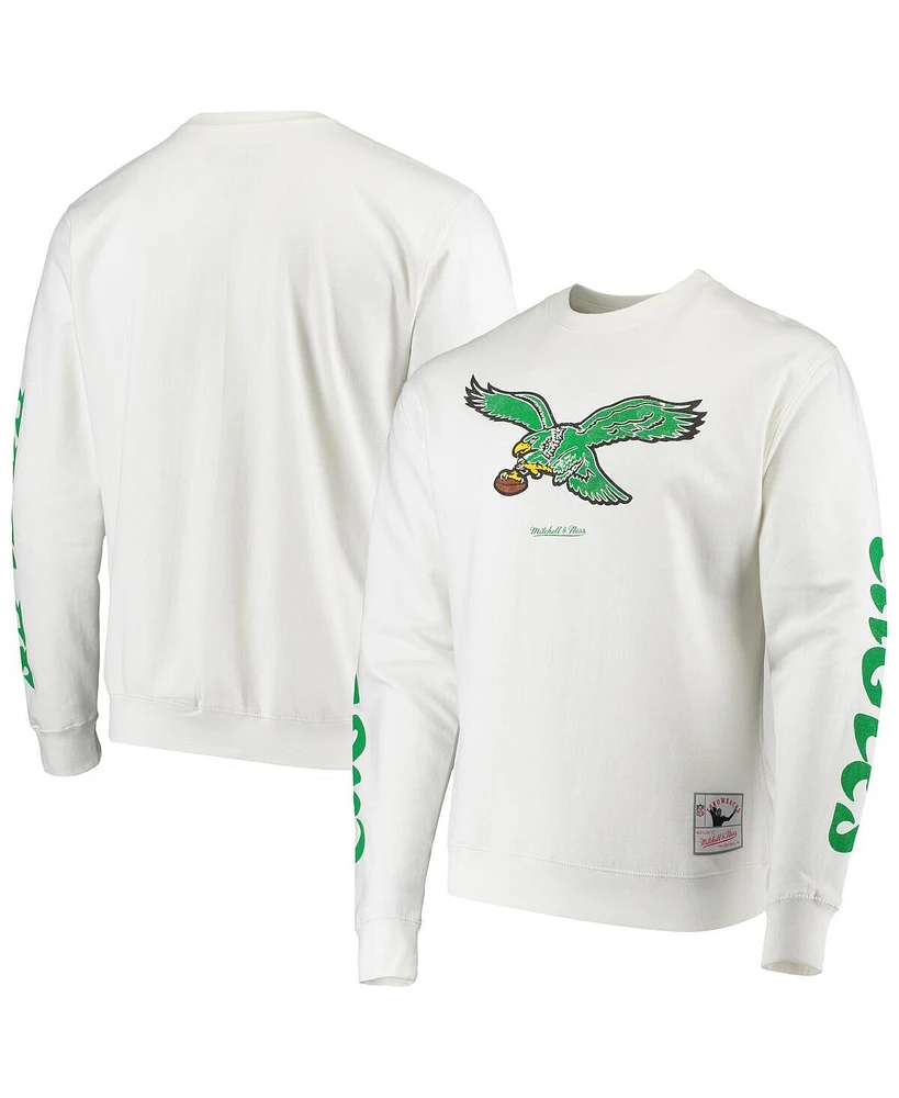 Mitchell & Ness Men's White Philadelphia Eagles Rings Vip Champions Pullover Sweater