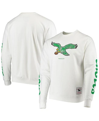 Mitchell & Ness Men's White Philadelphia Eagles Rings Vip Champions Pullover Sweater