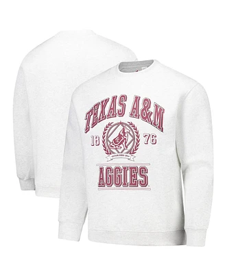 Established & Co. Men's and Women's Ash Texas A M Aggies Vintage Crest Pullover Sweatshirt