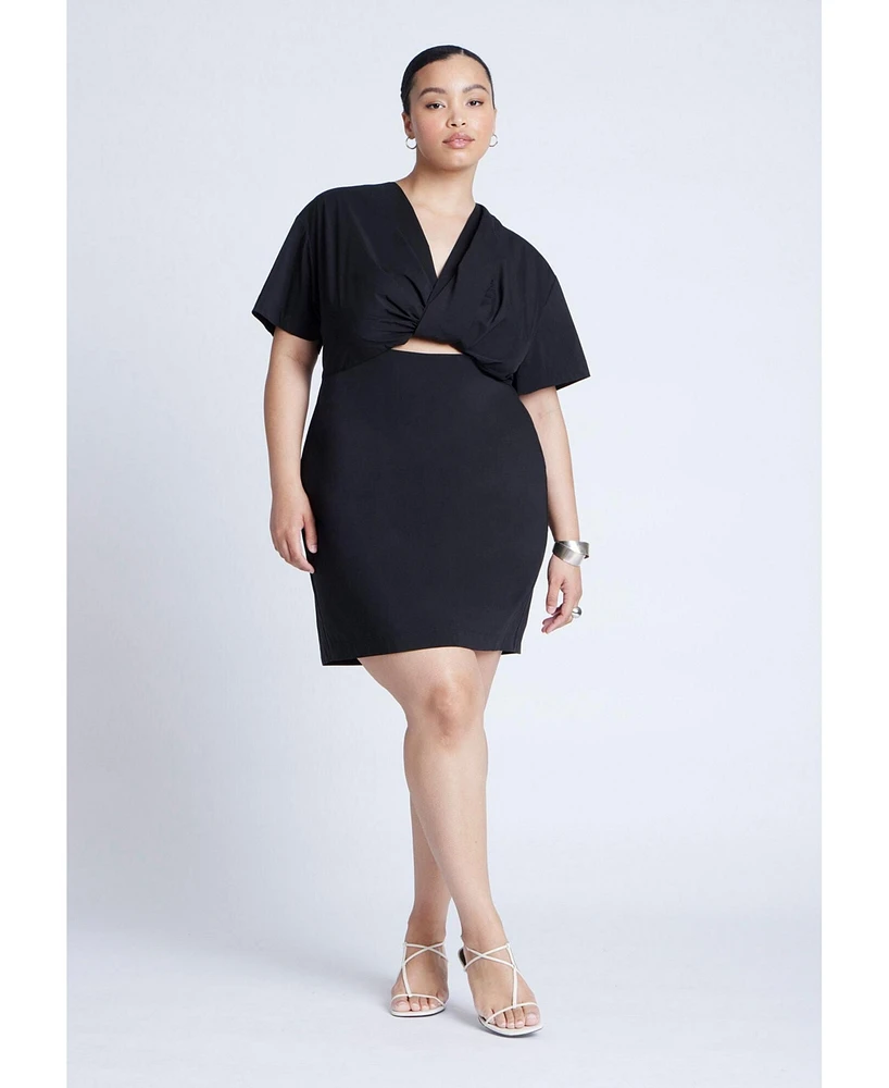 Eloquii Plus Poplin Twist Mini Dress