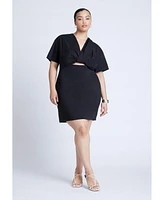 Eloquii Plus Poplin Twist Mini Dress