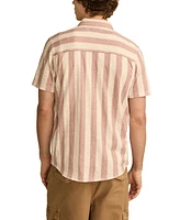 Lucky Brand Men's Linen Short Sleeve Ombre Stripe Shirt