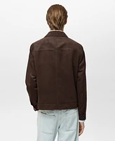 Mango Men's Faux-Suede Zipper Jacket