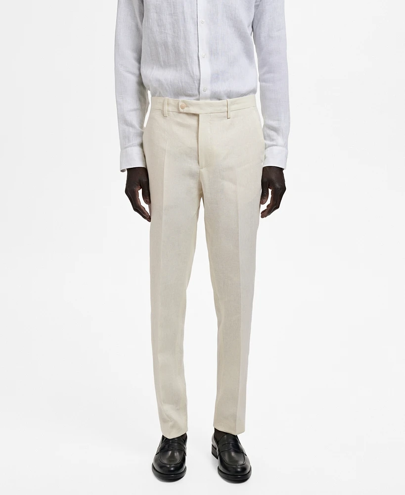 Mango Men's Linen Slim-Fit Suit Pants