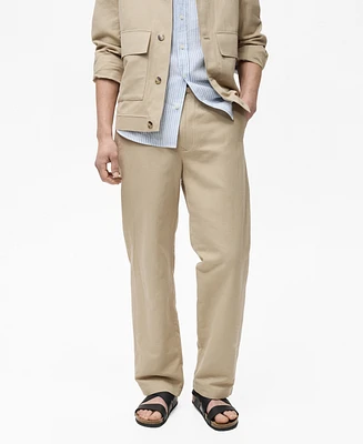 Mango Men's Eu Regular-Fit Linen Pants