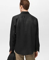 Mango Men's Linen Regular-Fit Shirt