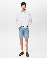 Mango Men's Denim Washed Effect Bermuda Shorts