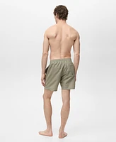 Mango Men's Geometric-Print Swim Trunks