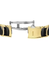 Rado Women's Swiss Centrix Diamond Accent Black Ceramic & Gold Pvd Stainless Steel Bracelet Watch 35mm