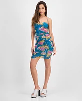 Guess Women's Callie Floral-Print Ruched Bodycon Dress