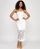 Katia Rae Juniors' Lace Eyelet Midi Dress