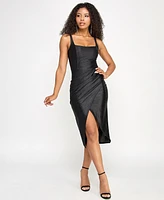 Emerald Sundae Juniors' Glittered Bodycon Dress
