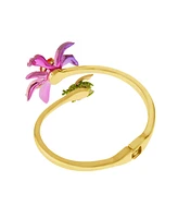 Betsey Johnson Faux Stone Garden Glam Iris Bangle Bracelet