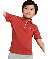Calvin Klein Toddler and Little Boys Slub Jersey Polo Shirt Twill Shorts, 2-Piece Set