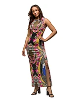 24seven Comfort Apparel Women's Sleeveless Side Slit Maxi Dress