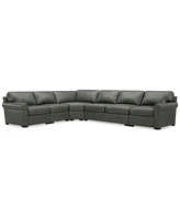 Radley Roll Arm 152" 5-Pc. Leather Wedge Corner L Sectional, Exclusively at Macy's