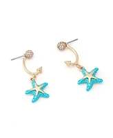 Betsey Johnson Mermaid Jewels Starfish Barbell Jacket Earring