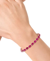 Effy Ruby (13-1/10 ct. t.w.) & Diamond (1/6 ct. t.w.) Oval Tennis Bracelet in 14k Rose Gold