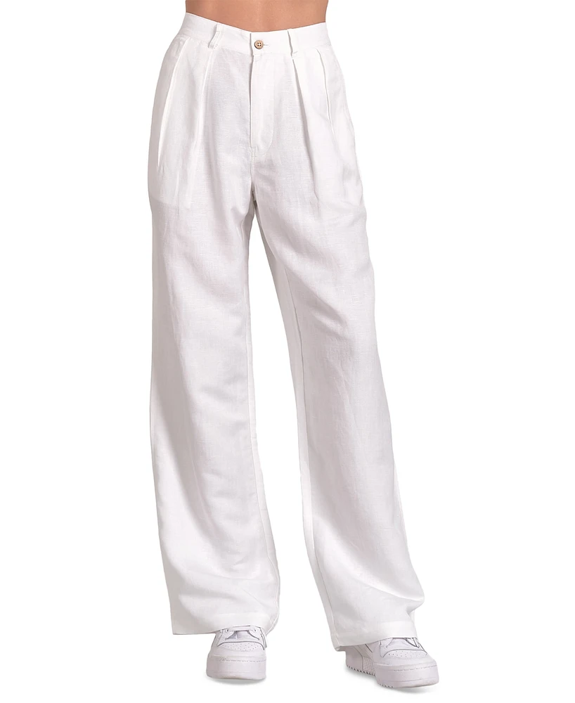 Elan Women's Pleat-Front Wide-Leg Pants