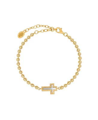 Sparkling Soul Mother of Pearl Cross Bracelet