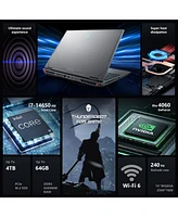 Thunderobot Radiant 16 4060 2.5K Gaming Laptop, 16" Wqxga 240Hz Display, 14th Gen Intel i7-14650HX, GeForce Rtx 4060, 16GB DDR5 Ram, 1TB PCIe Ssd, Rgb