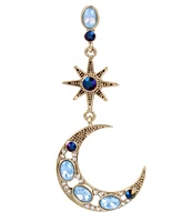 Betsey Johnson Faux Stone Celestial Mismatch Drop Earrings