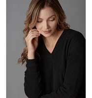 LuxLined Women's Cashmere Heather V-Neck