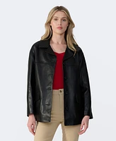 Furniq Uk Women's Relaxed Leather Jacket, Created for Macy's